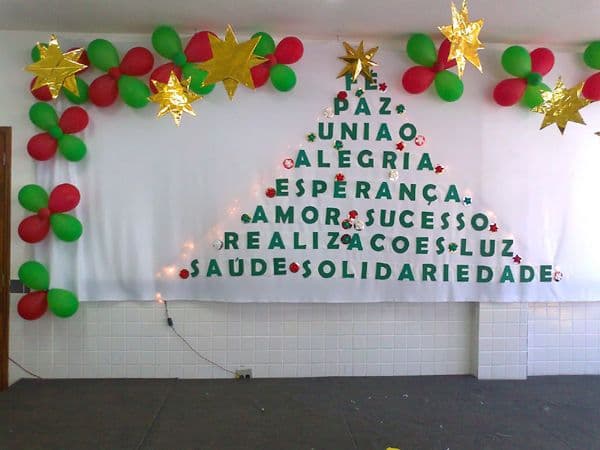 Decoracao de Natal Para Sala de Aula com palavras de incentivo
