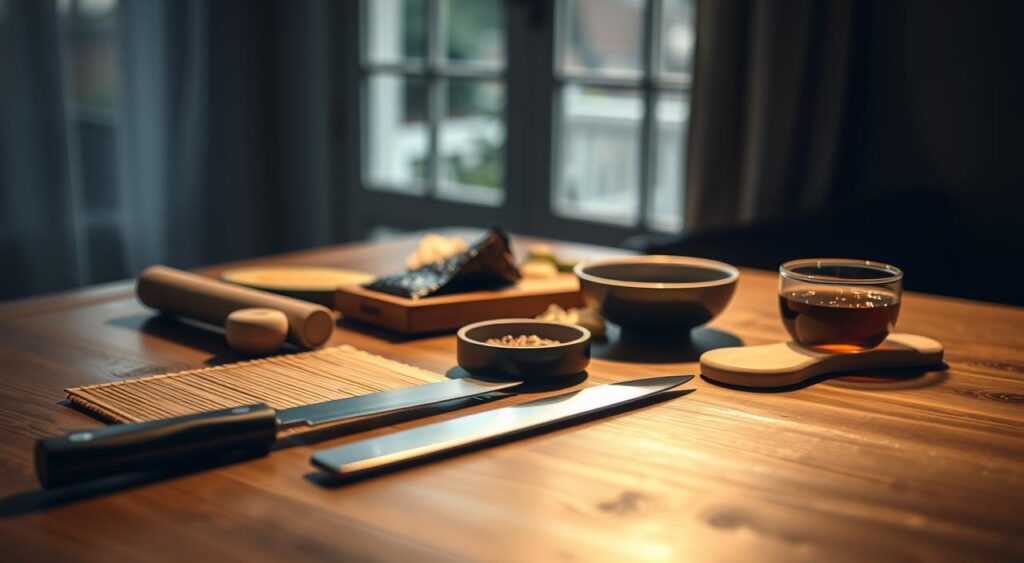 utensílios sushi caseiro